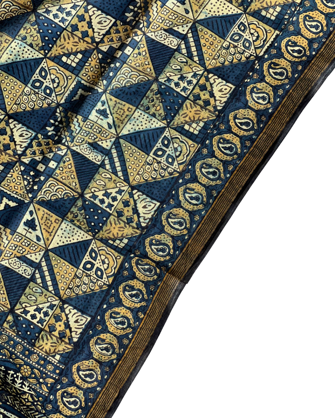 Suryaa Naturally Dyed Ajrakh Mangalgiri Cotton Dupatta - HOAN