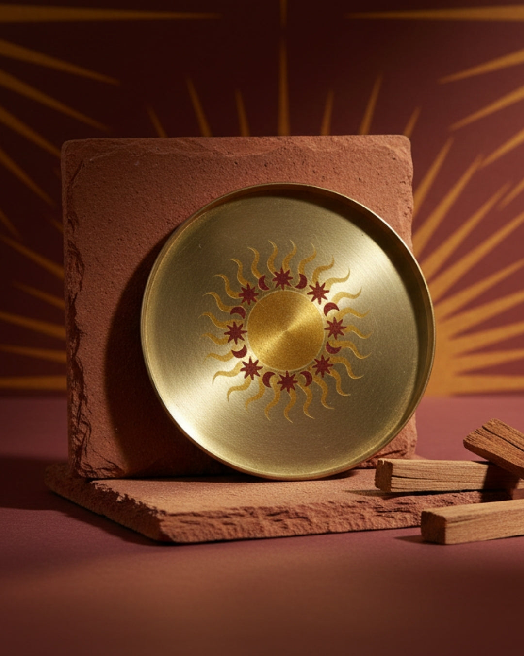 Surya (The Sun) - Brass Coaster - House of Amayra
