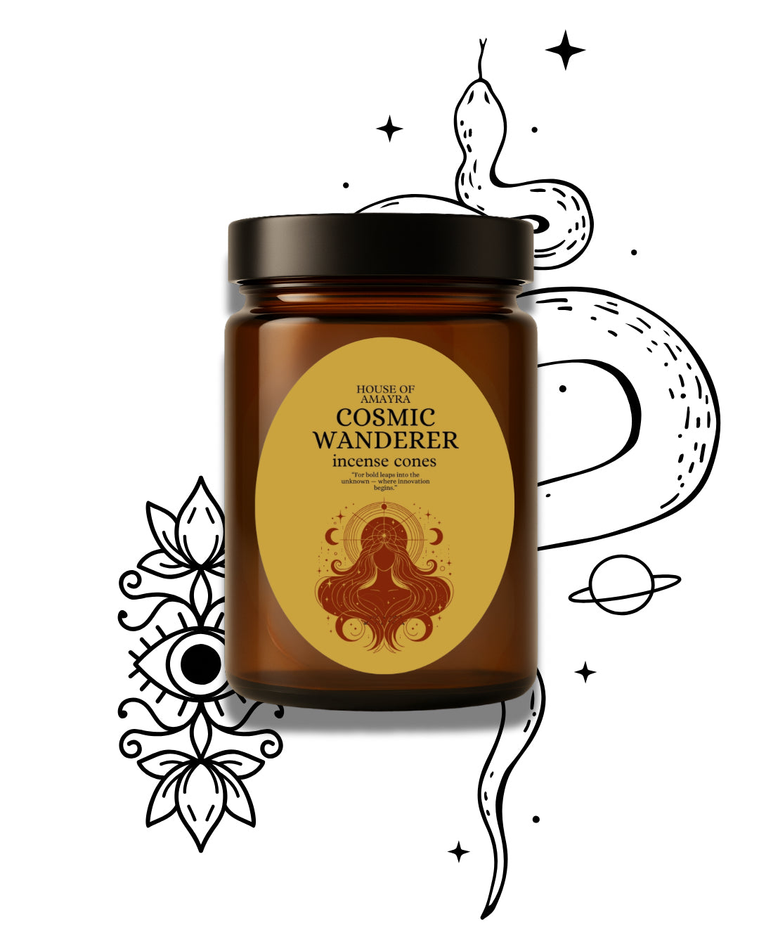 Cosmic Wanderer - Asvi Incense - 30 cones - 100% Organic Essential Oils - inspired by Rahu