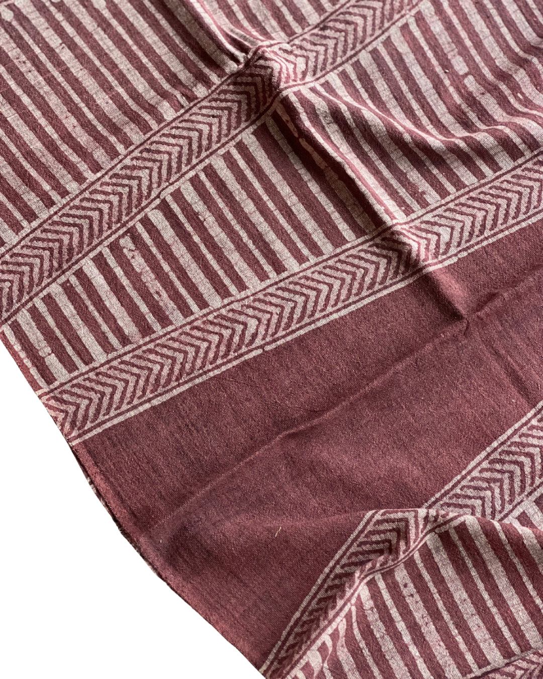 Kaavi Red Naturally Dyed Batik Kala Cotton Stole - HOAN