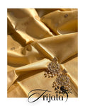 Trijata – Silk Mark Certified Pure Kosa Silk Handwoven Gold Zari Pallu Saree by Asvi Atelier