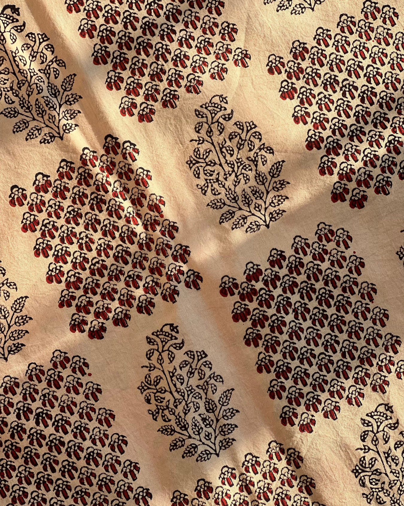 Naura Ajrakh Naturally Dyed Fabric - House of Amayra - Price Per Metre