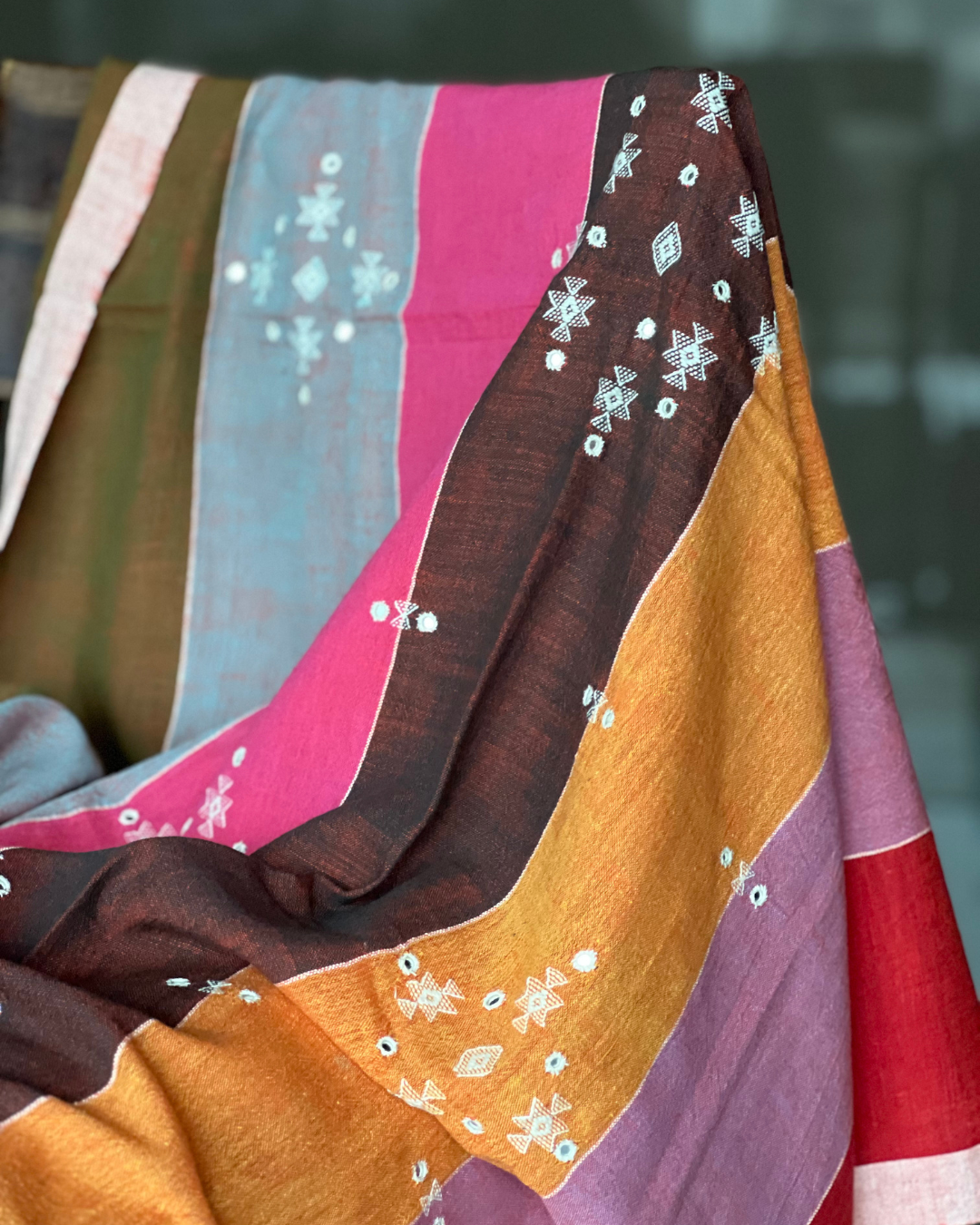Puru Kala Cotton Bhujodi Weave Dupatta - HOAN