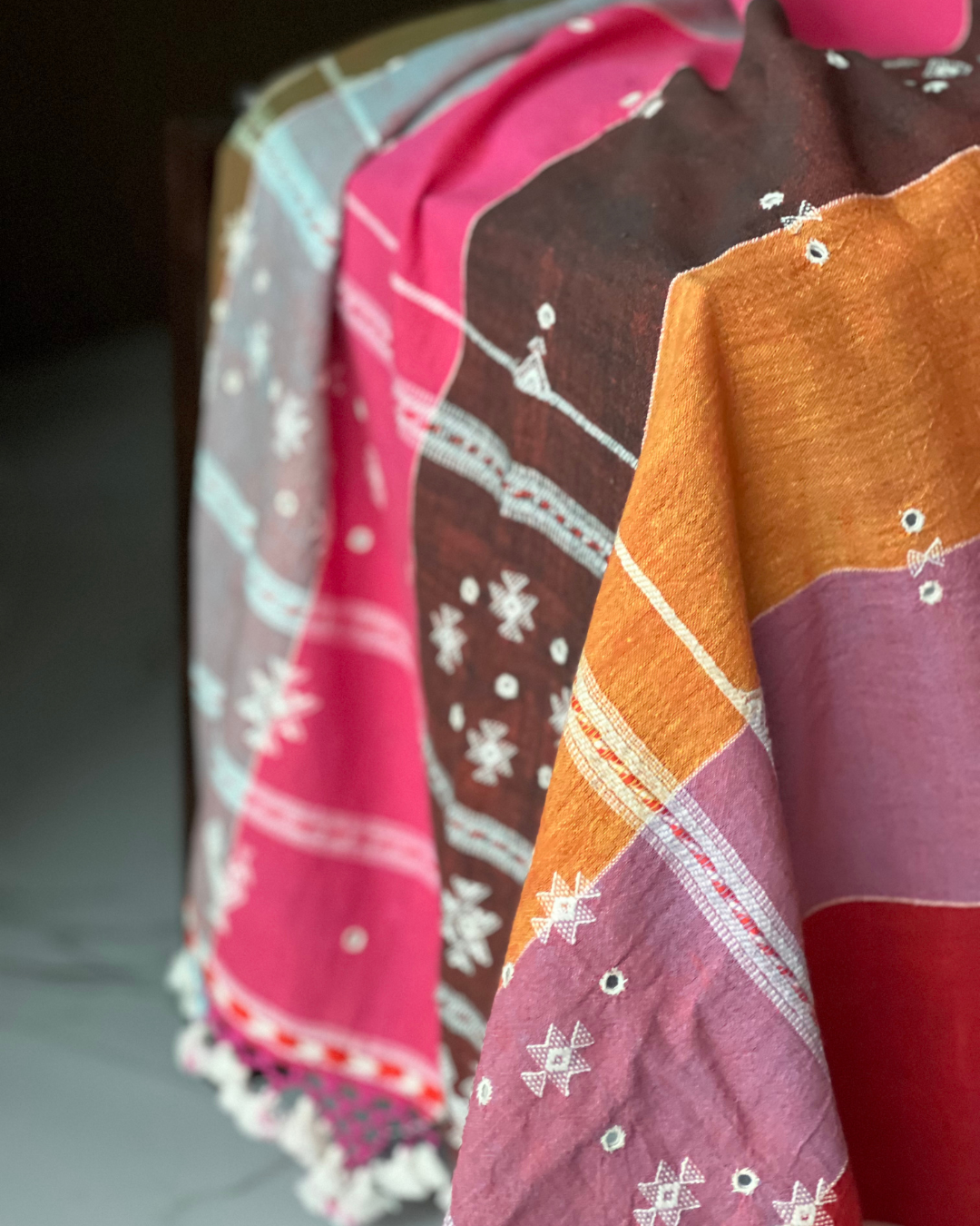 Puru Kala Cotton Bhujodi Weave Dupatta - HOAN