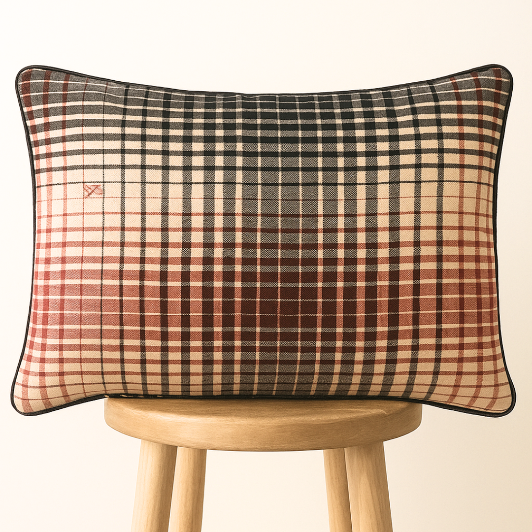 Kala Cotton Weave Cushion Cover – Handwoven12x18 Lumbar by Bloc à Main