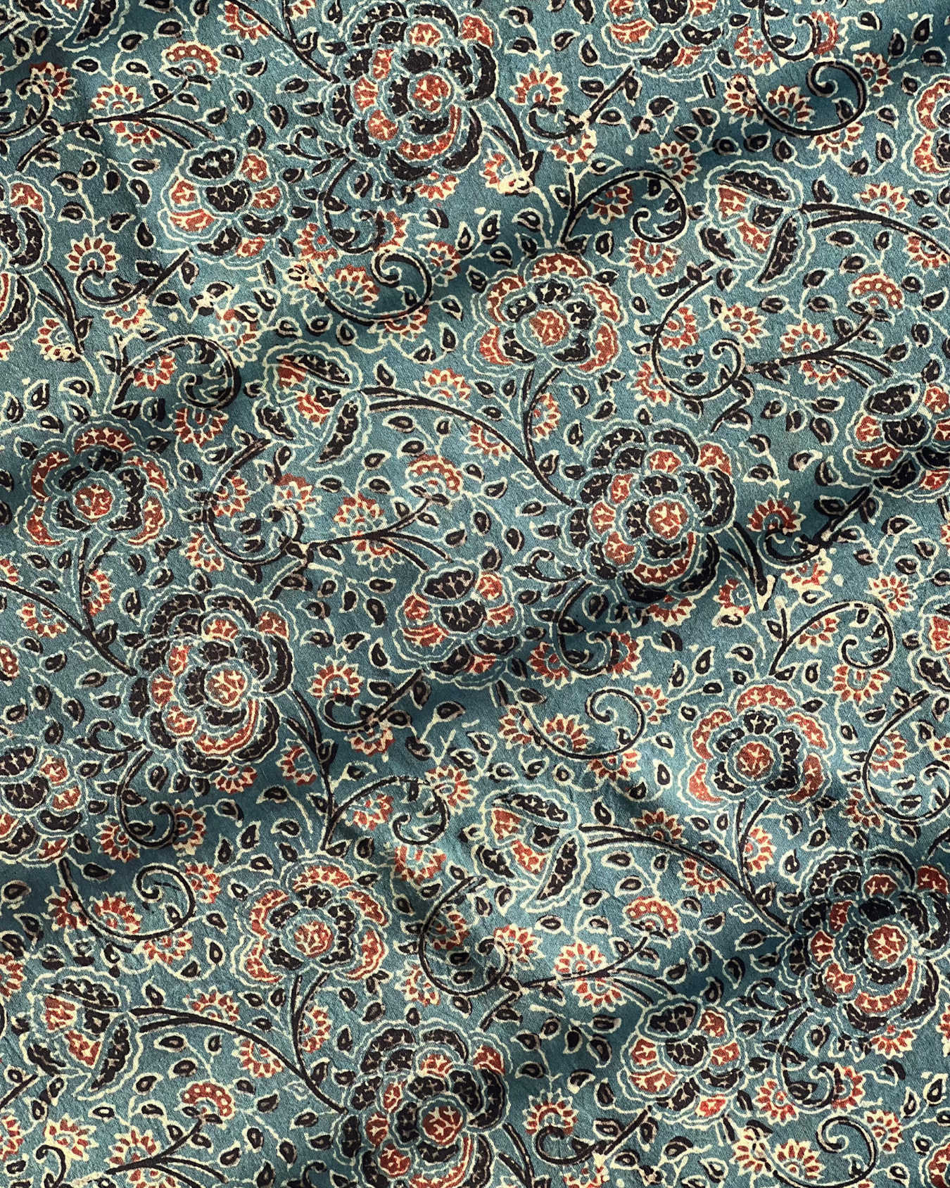 Farida Naturally Dyed Ajrakh Fabric - House of Amayra - Price Per Metre