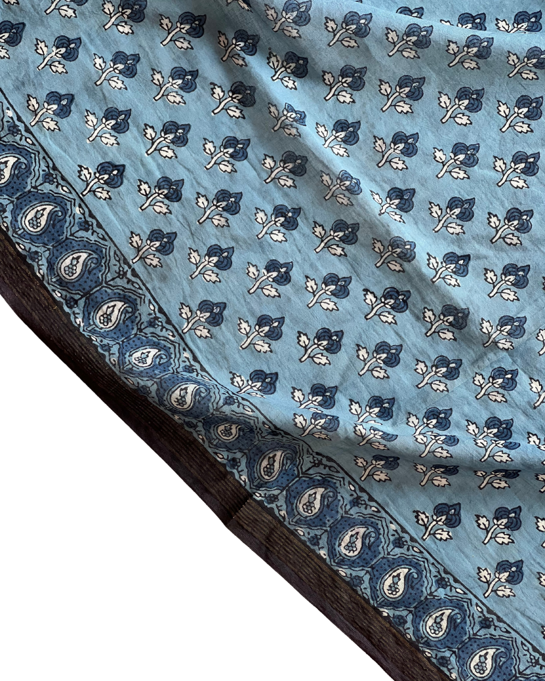 Rann Booti Water Blue Naturally Dyed Ajrakh Mangalgiri Cotton Dupatta - HOAN