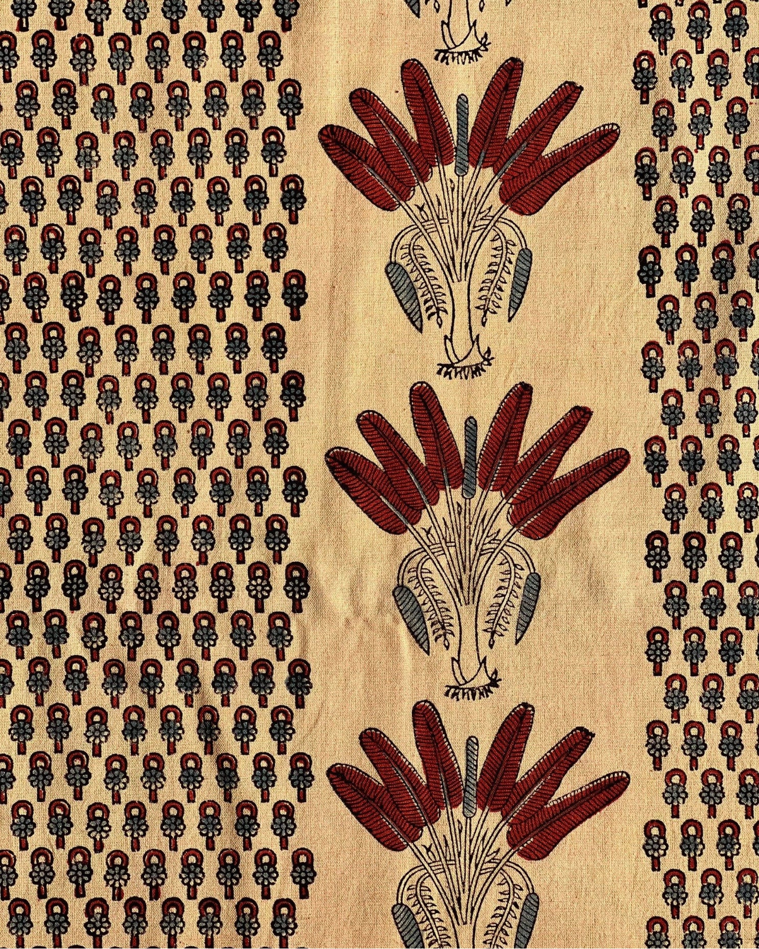 Tamra Naturally Dyed Ajrakh Fabric - House of Amayra - Price per metre