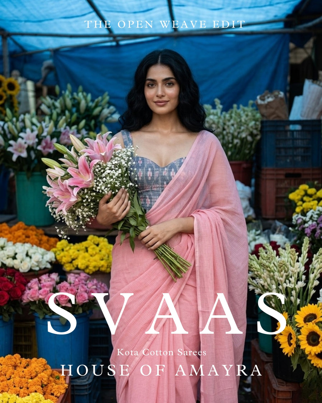 Princess Dreams Kota Cotton with Sambalpuri Ikat Blouse - Summer Saree - House of Amayra