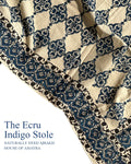 The Ecru Indigo Cotton Stole - House of Amayra