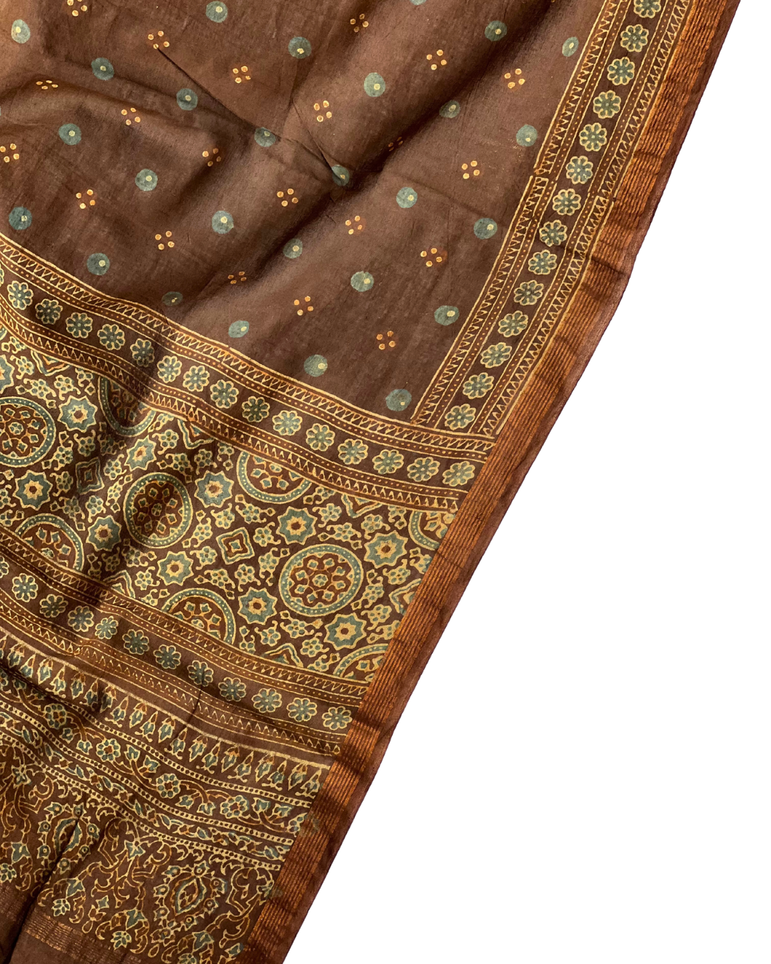 Boond Naturally Dyed Ajrakh Mangalgiri Cotton Dupatta - HOAN