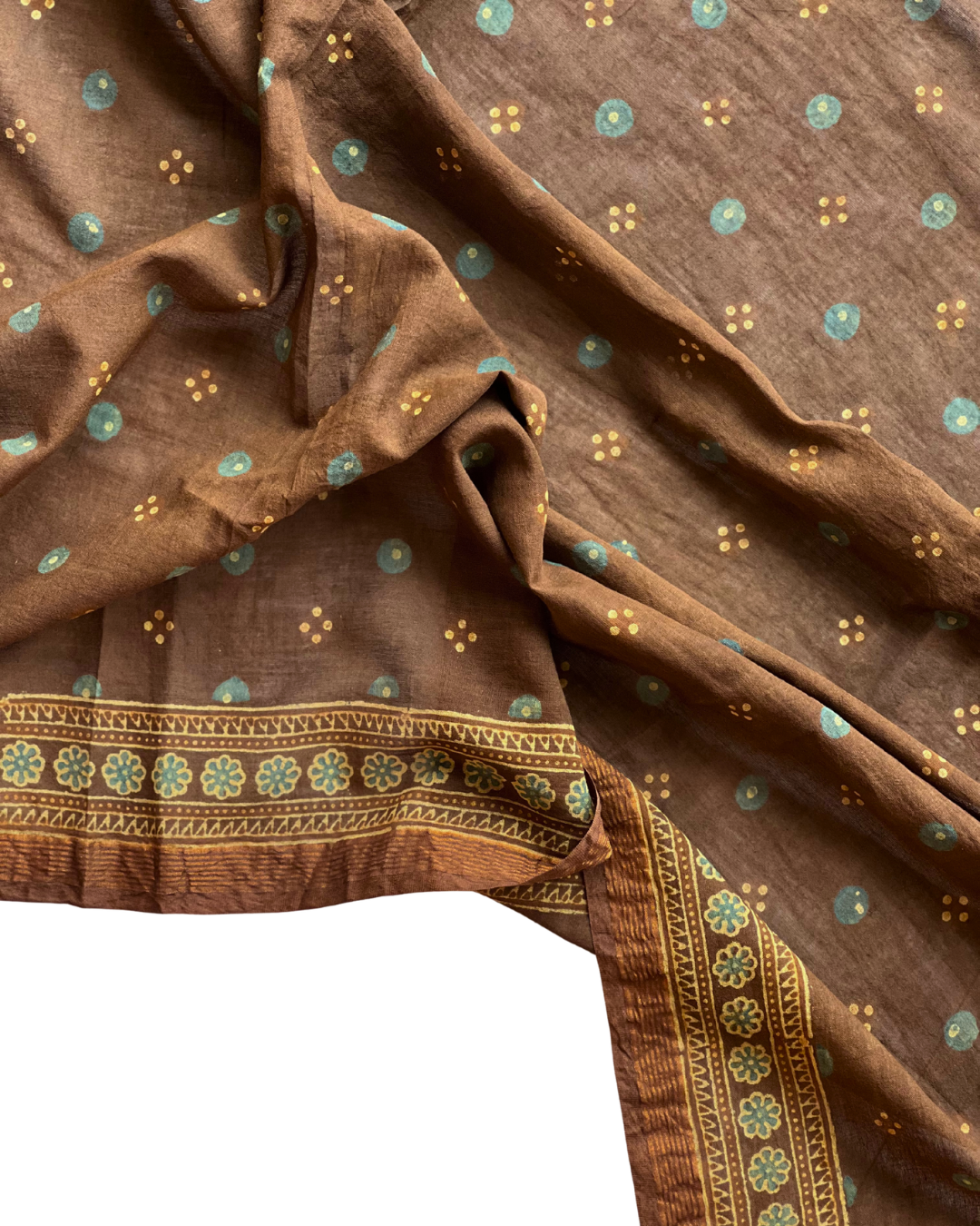 Boond Naturally Dyed Ajrakh Mangalgiri Cotton Dupatta - HOAN