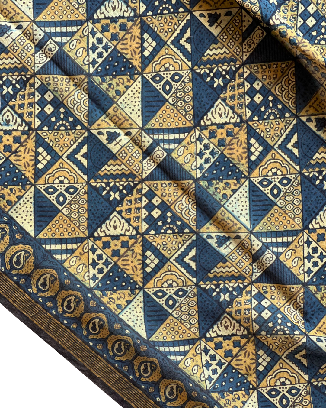 Suryaa Naturally Dyed Ajrakh Mangalgiri Cotton Dupatta - HOAN