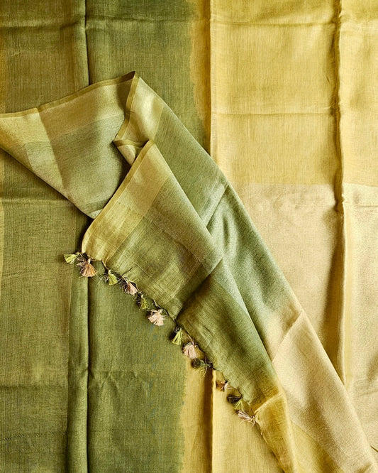 Shashi Ombre Linen Saree - House of Amayra
