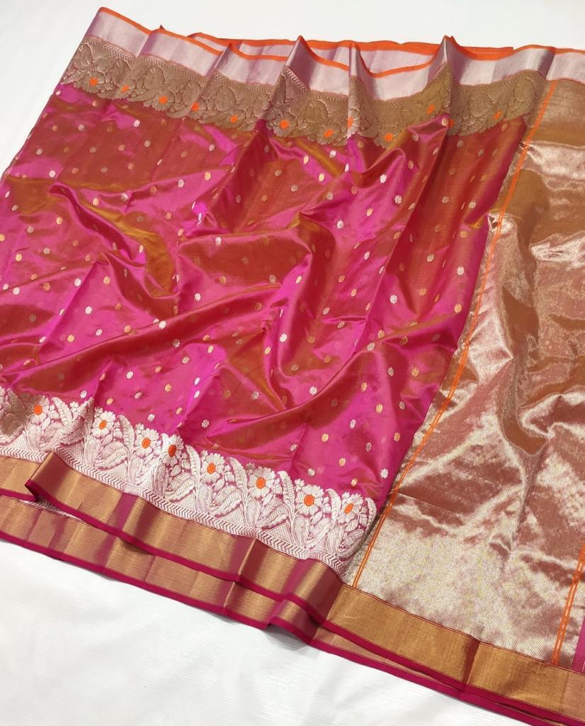 Kanak Lata Pure Chanderi Silk Saree by Asvi Atelier