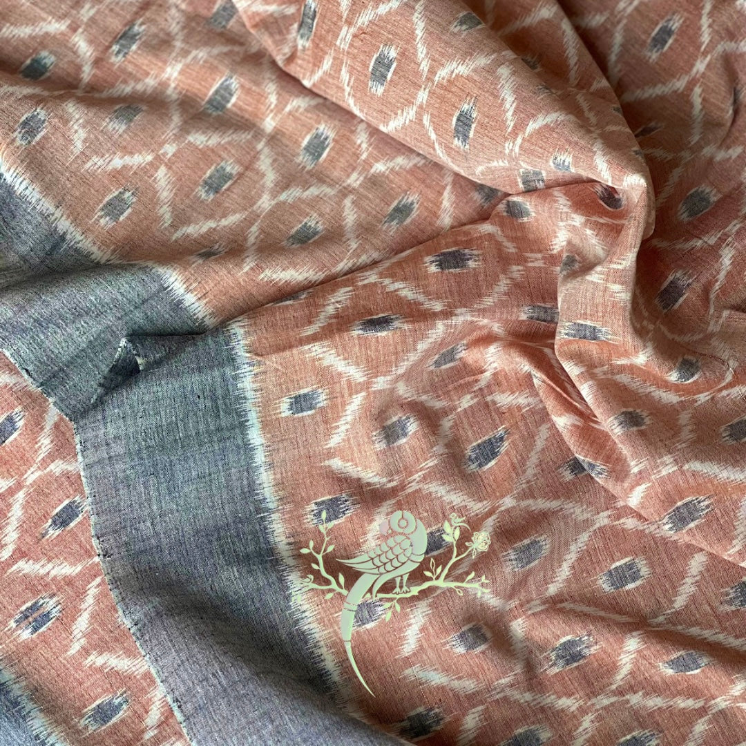 Padmini Sutra - Lotus Threads Sambalpuri Ikat Fabric - Bloc a Main India