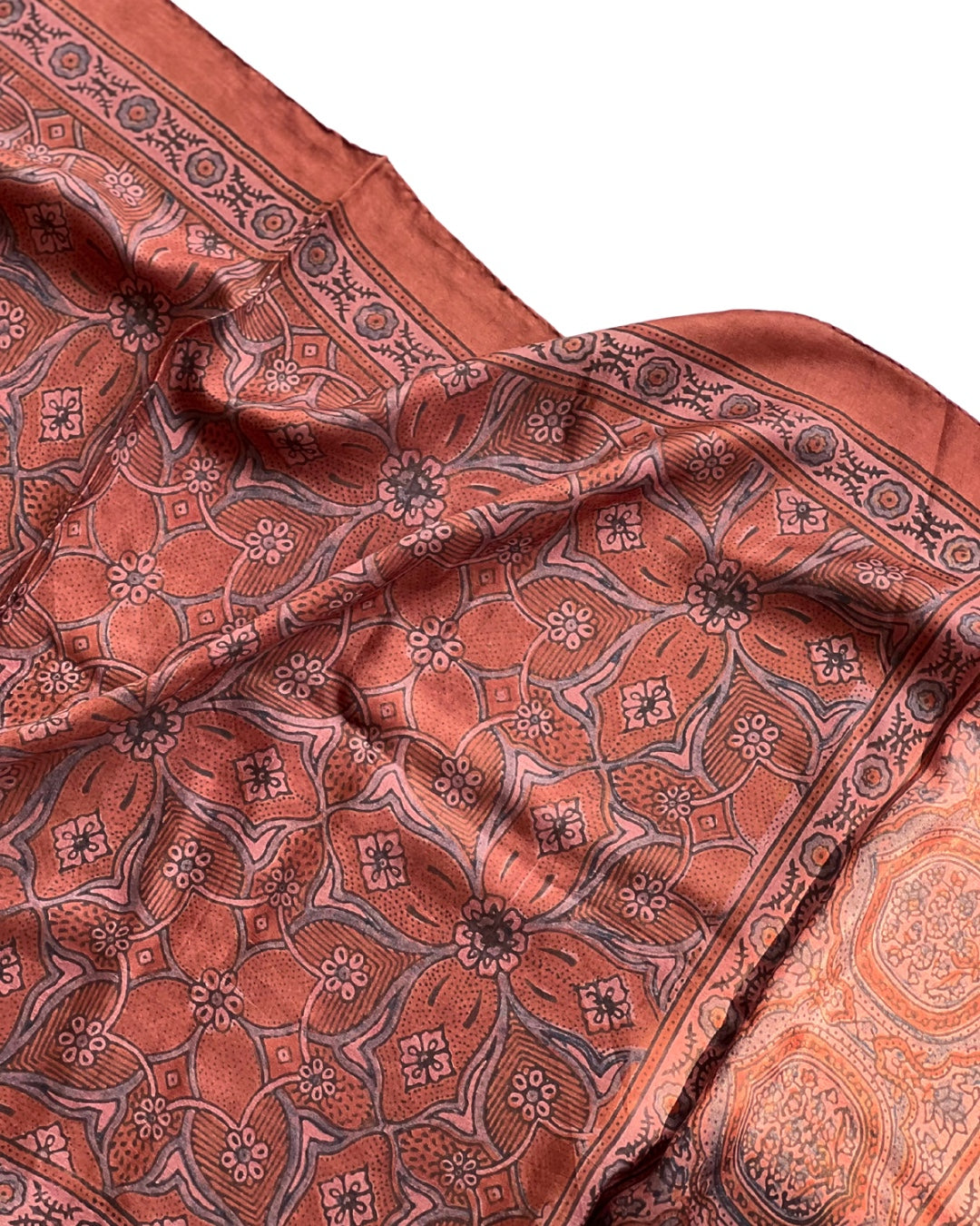 Leela Naturally Dyed Ajrakh Mulberry Silk Stole