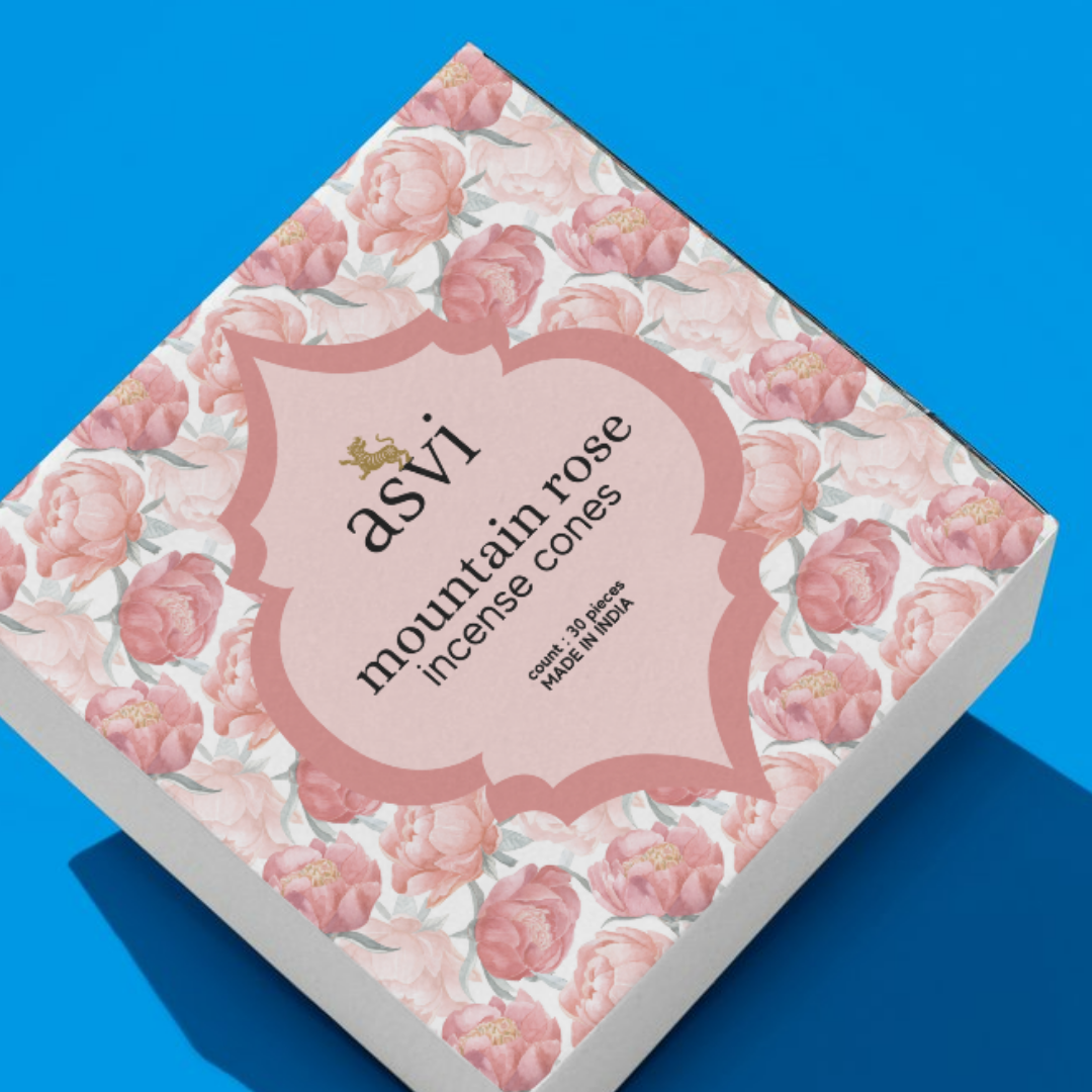 Asvi Himalayan Rose Ayurvedic Incense Cones - Set of 30 cones