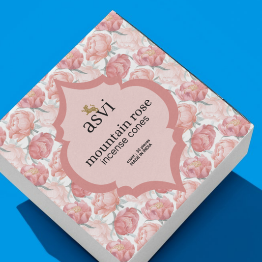 Asvi Himalayan Rose Ayurvedic Incense Cones - Set of 30 cones