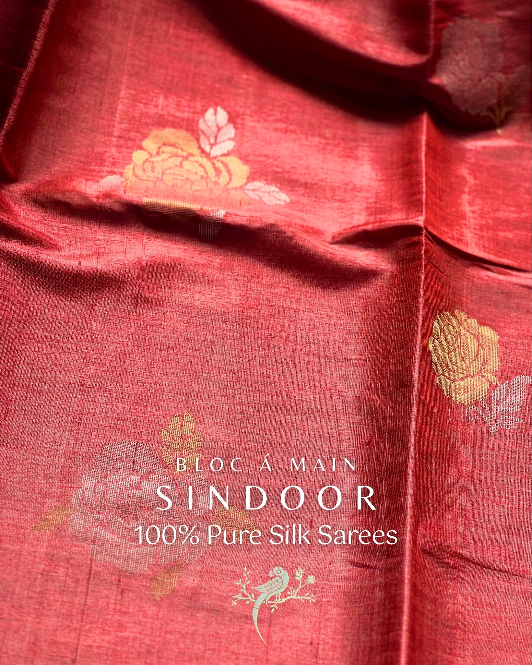 Sindoor 100% Pure Kosa Silk Weave Saree - SILK MARK CERTIFIED - Asvi Atelier