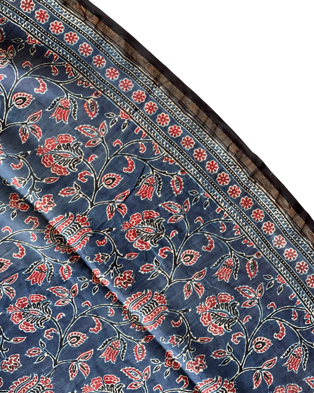 Neel Chintz Naturally Dyed Ajrakh Chanderi Dupatta - HOAN