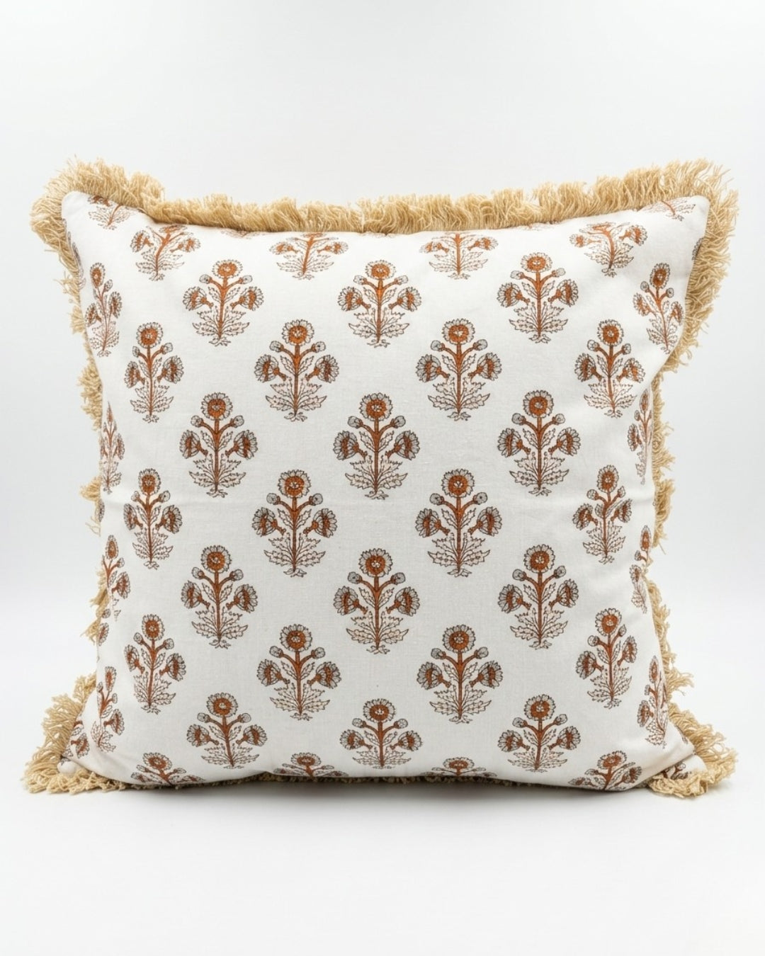 Tri Amer Flower Cotton Frill Cushion Cover - 18X18 inch - House of Amayra