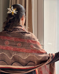 The Apex Mars  - Naturally Dyed Ajrakh Cotton Stole - House of Amayra