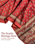 The Scarlet Heritage Ajrakh Mulberry Stole - House of Amayra