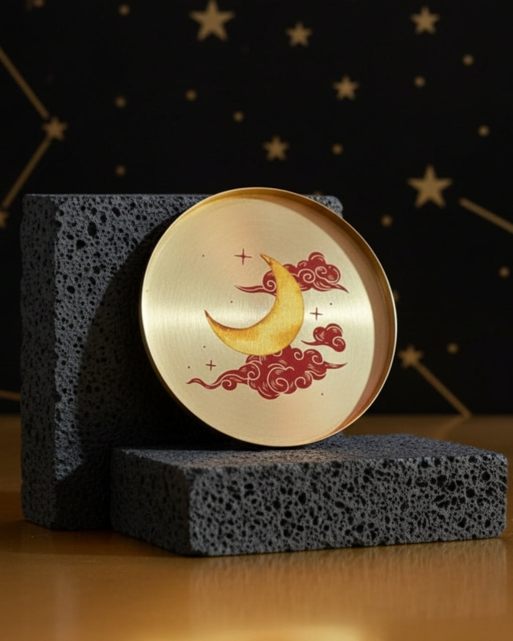 Chandra (The Moon) -  Brass Coaster - House of Amayra