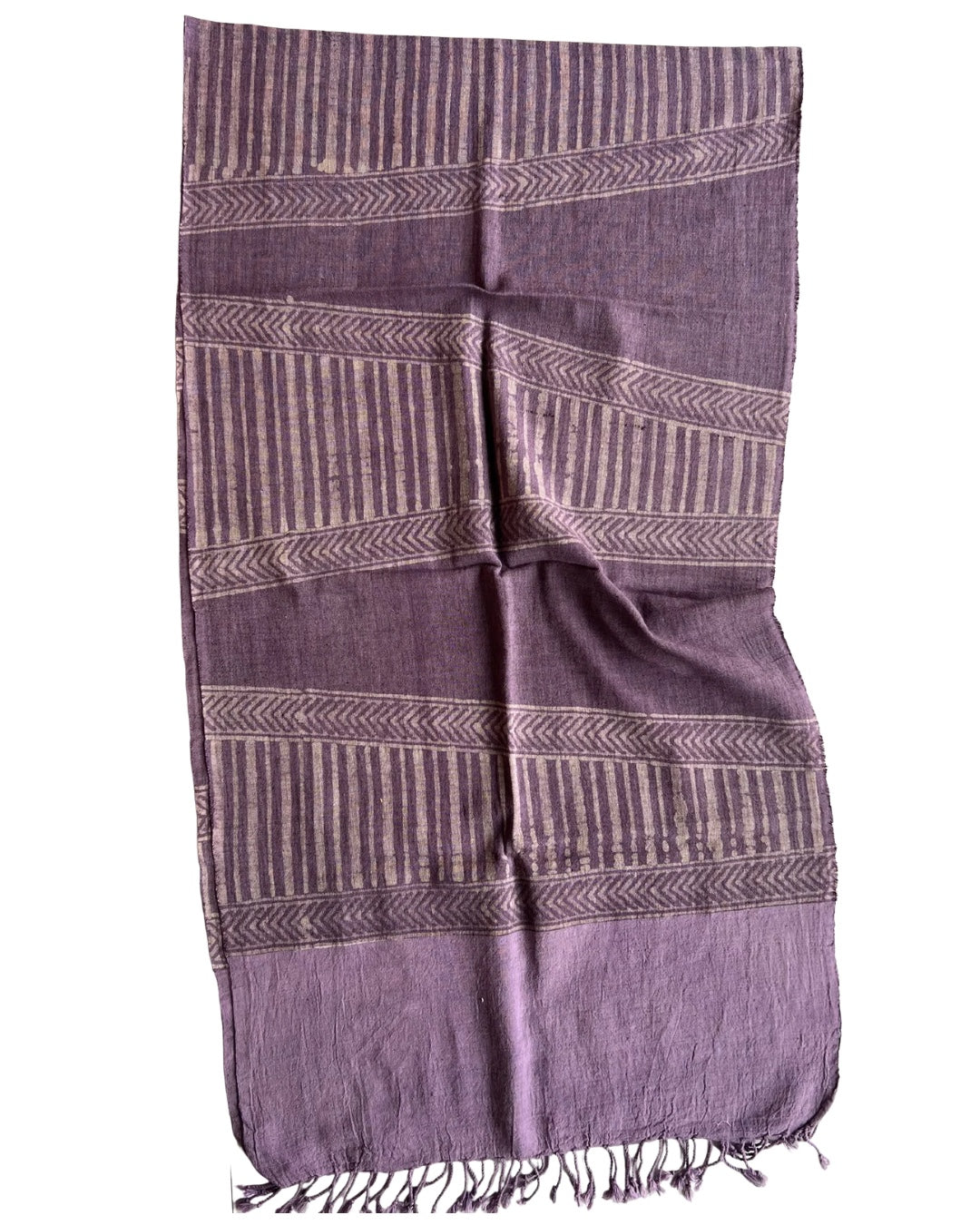 Leslie Lavender Naturally Dyed Batik Kala Cotton Stole - HOAN