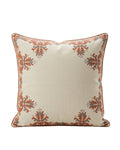 Tuscany Border Hand Block Cushion Cover - 20X20 inch - House of Amayra