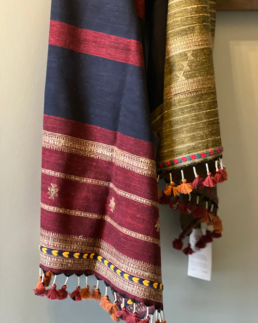 Kanha Kala Cotton Bhujodi Weave Stole DESIGNER EDIT - HOAN