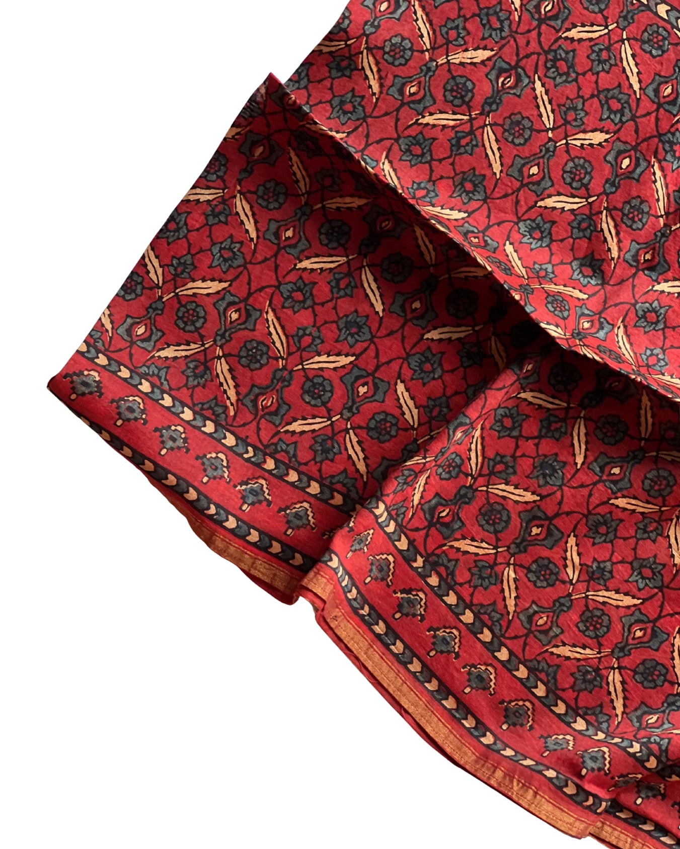 Laal Ishq Chanderi Ajrakh Stole - House of Amayra Naturals