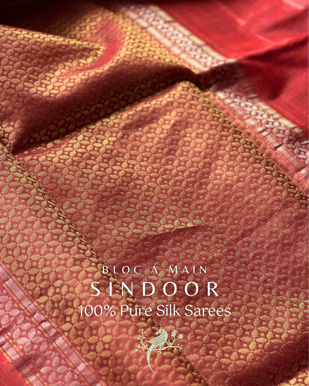 Sindoor 100% Pure Kosa Silk Weave Saree - SILK MARK CERTIFIED - Asvi Atelier