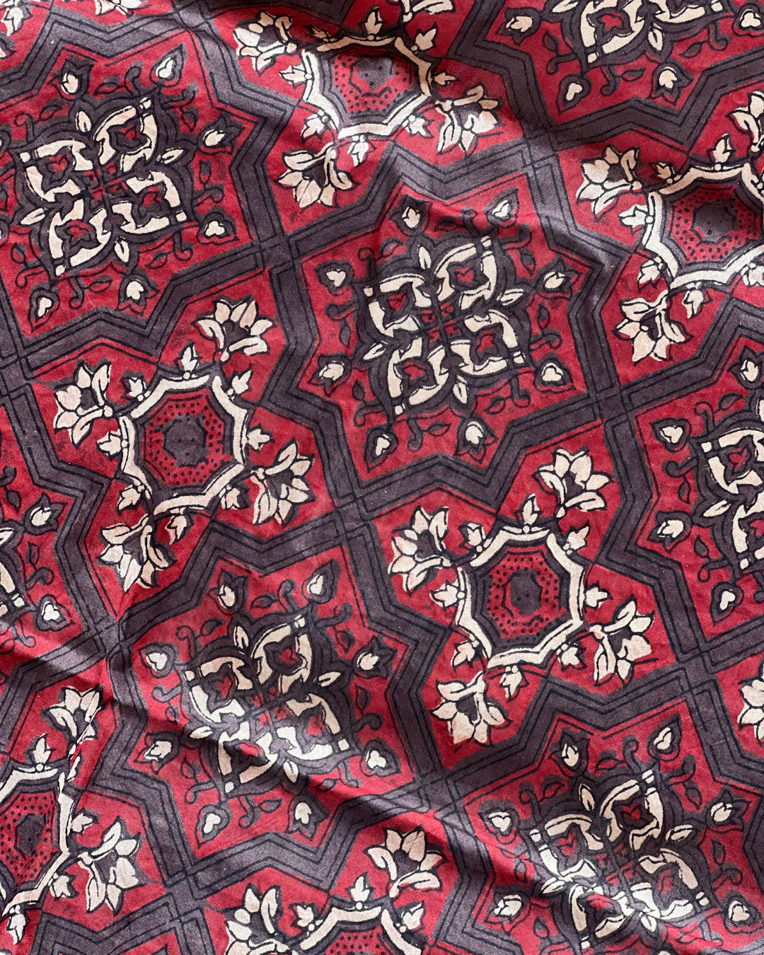 Aruna Naturally Dyed Ajrakh Chanderi Dupatta - HOAN