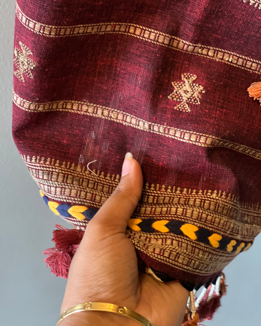 Kanha Kala Cotton Bhujodi Weave Stole DESIGNER EDIT - HOAN