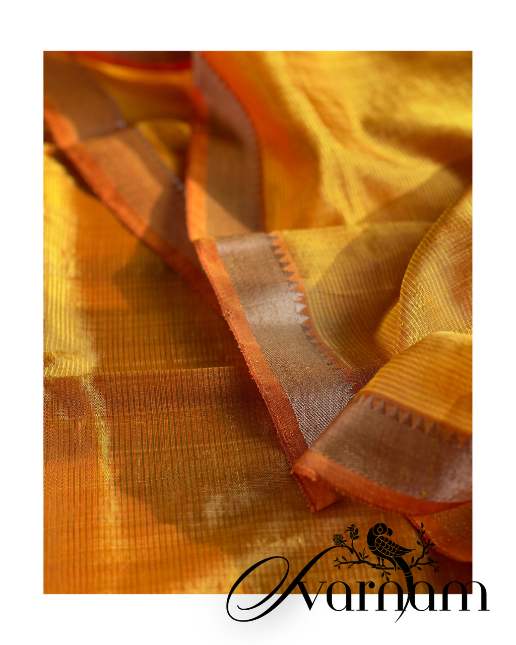 Svarnam - Gold & Yellow Cotton Silk Mangalgiri with Nizam Border Saree by  Asvi Atelier