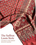 The Saffron Loom Ajrakh Mulberry Stole - House of Amayra
