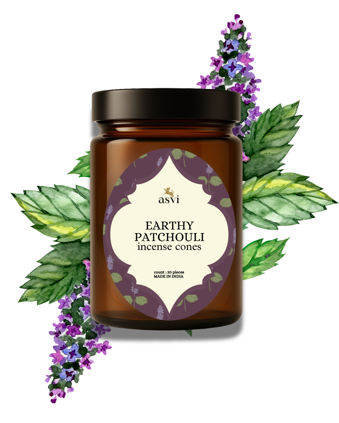 Asvi Earthy Patchouli Incense Cones - Set of 30