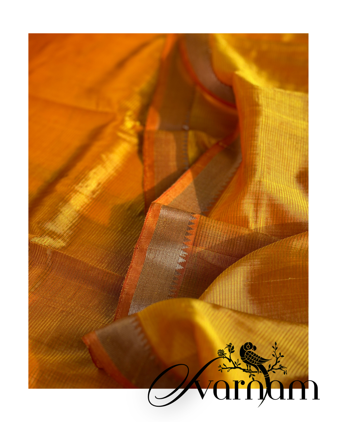 Svarnam - Gold & Yellow Cotton Silk Mangalgiri with Nizam Border Saree by  Asvi Atelier