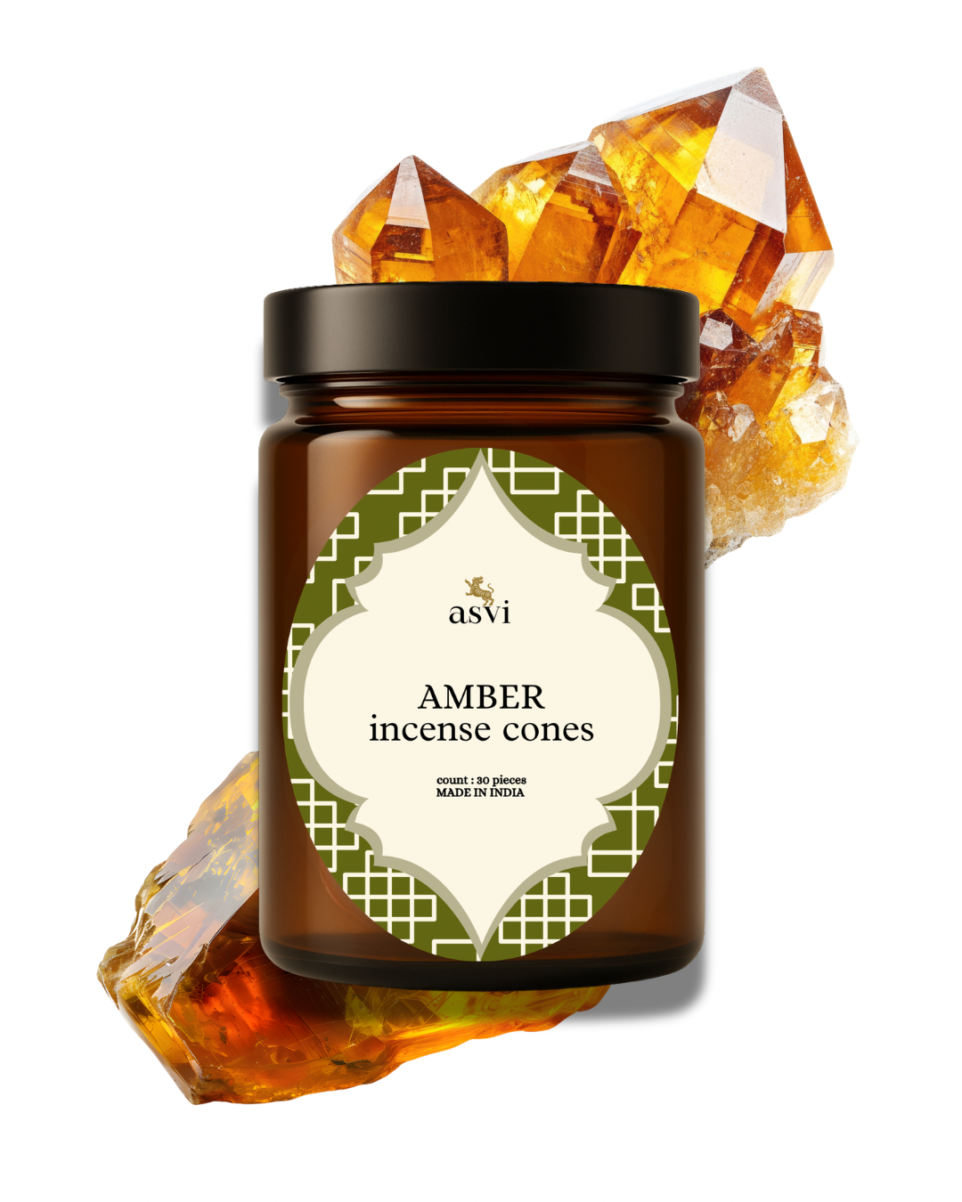 Amber -  Asvi Incense - 30 cones - 100% Organic Essential Oils