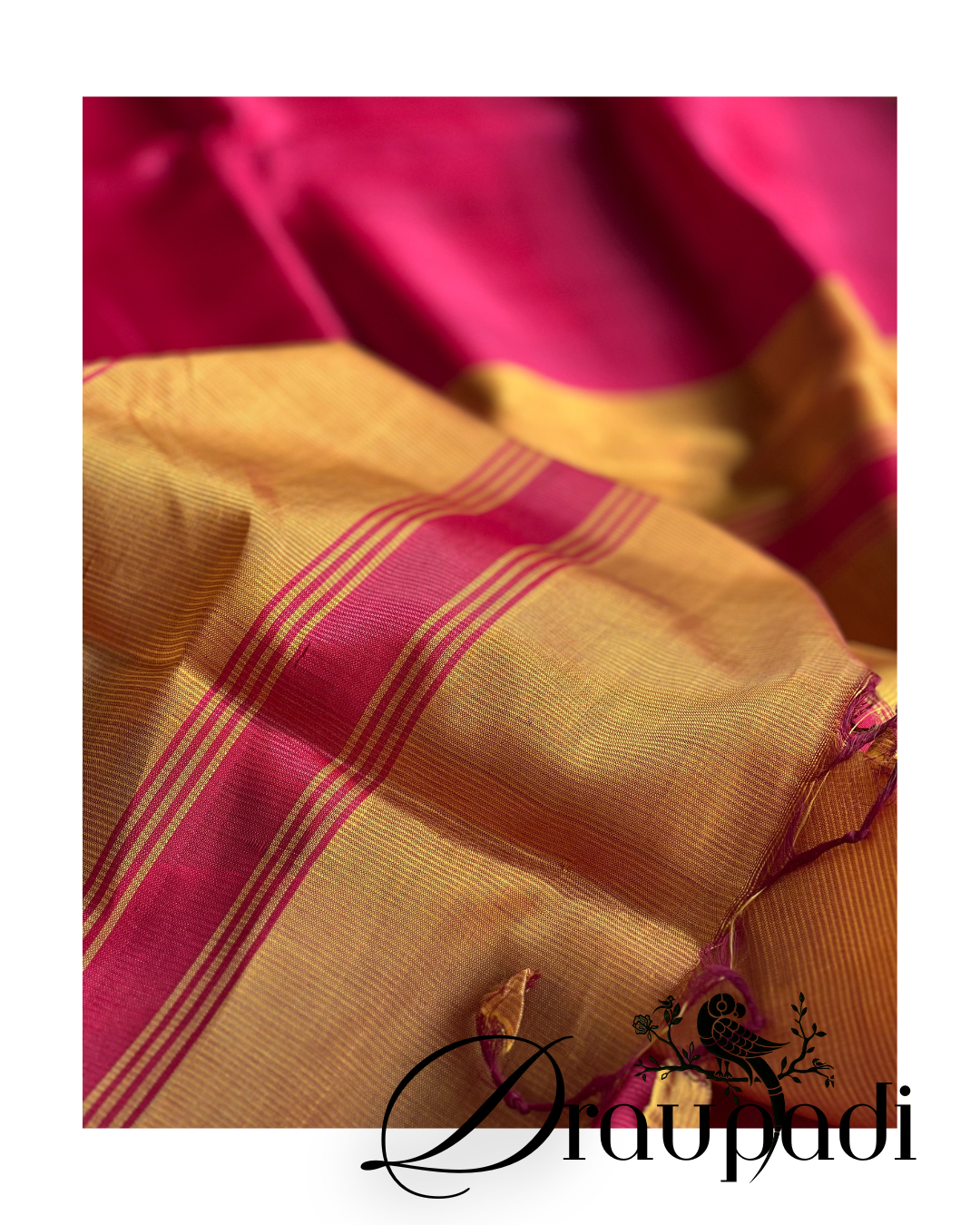 Draupadi - Yellow & Red Yellow Cotton Silk Mangalgiri with Nizam Border Saree by  Asvi Atelier