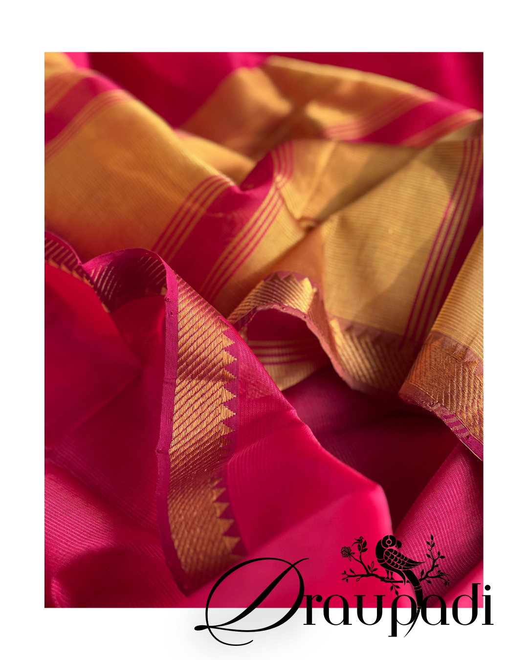 Draupadi - Yellow & Red Yellow Cotton Silk Mangalgiri with Nizam Border Saree by  Asvi Atelier