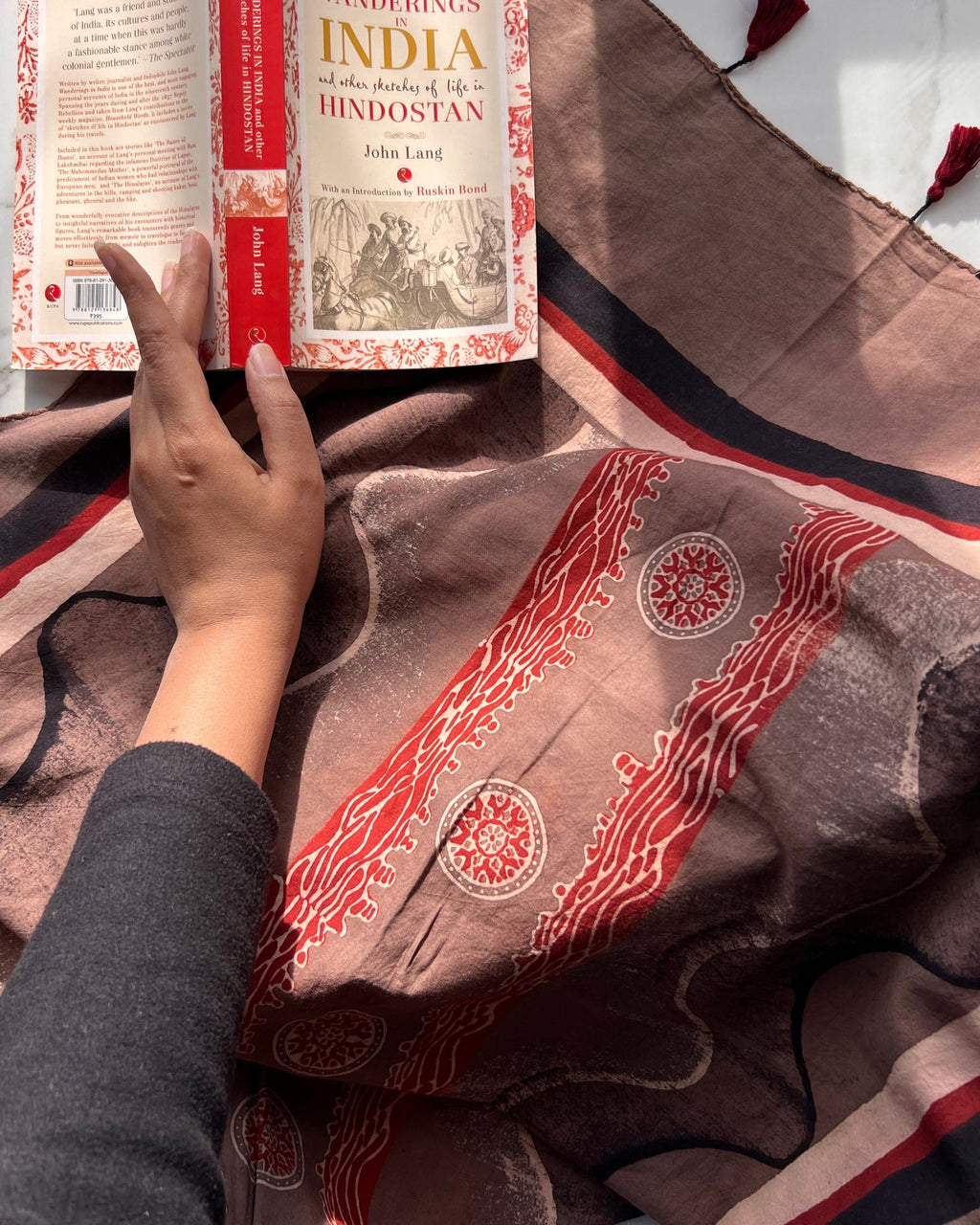 The Apex Mars  - Naturally Dyed Ajrakh Cotton Stole - House of Amayra