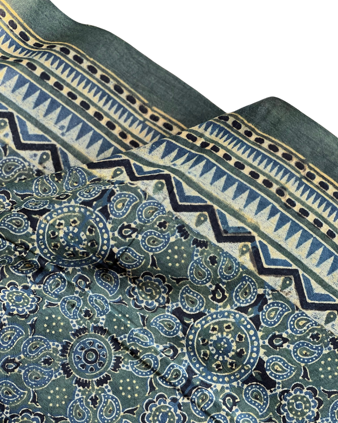 Neel Rann Ki Kala Naturally Dyed Ajrakh Cotton Dupatta - HOAN