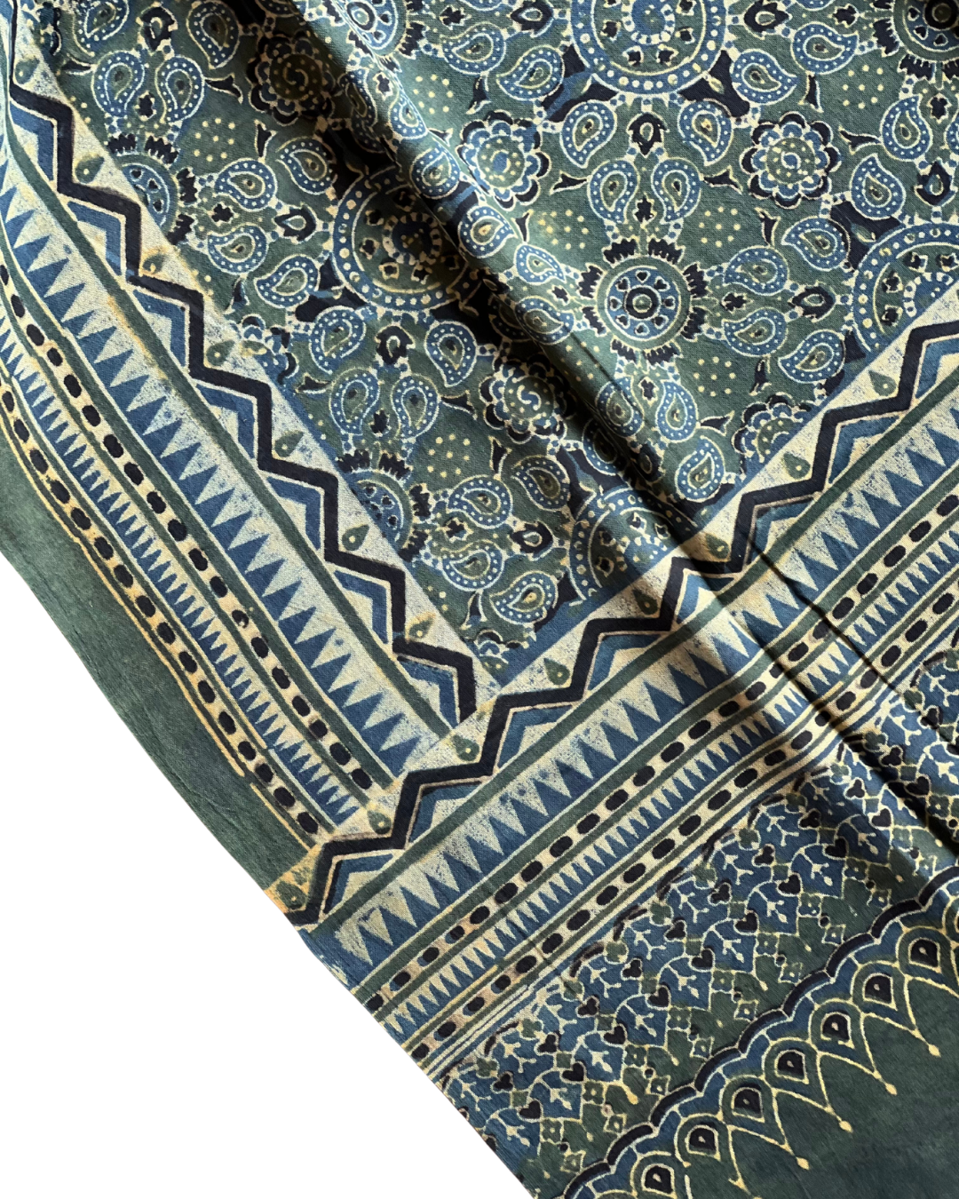 Neel Rann Ki Kala Naturally Dyed Ajrakh Cotton Dupatta - HOAN
