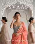 Peach Dreams Kota Cotton Silk with Handblock Cotton Blouse - Summer Saree - House of Amayra