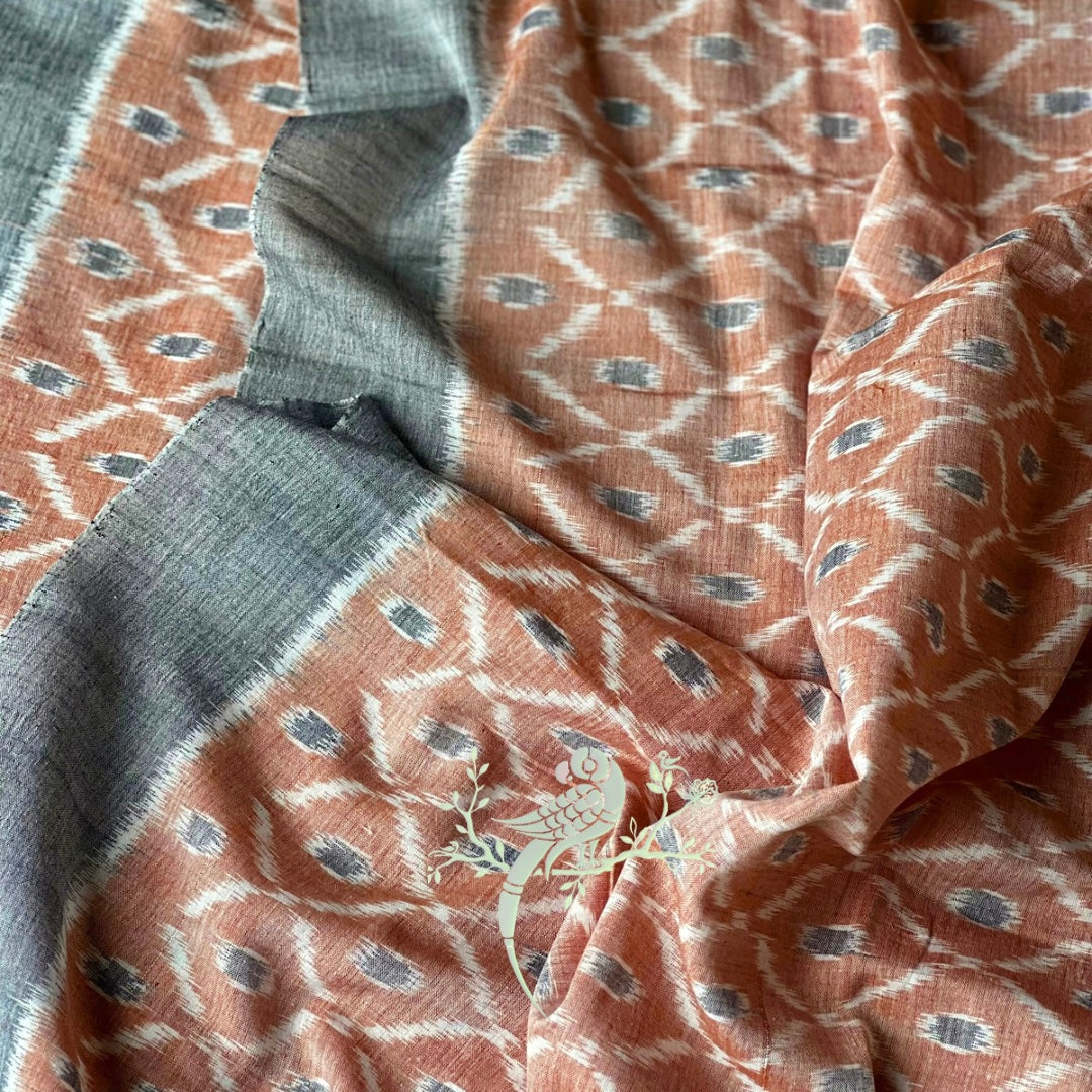 Padmini Sutra - Lotus Threads Sambalpuri Ikat Fabric - Bloc a Main India