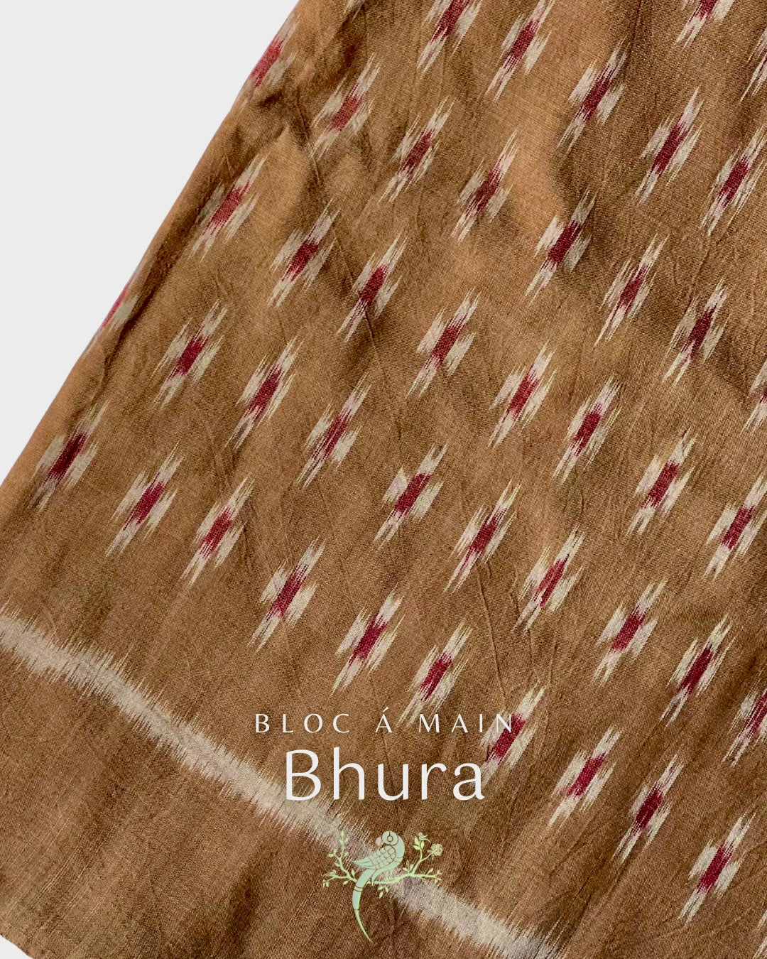 Bhura Sambalpuri Ikat Cotton Fabric - Price per Meter