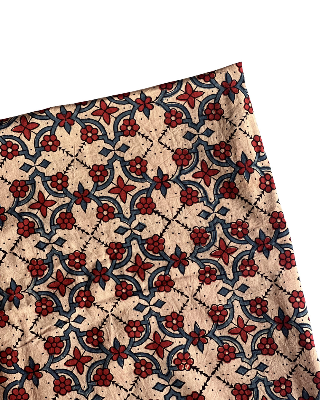 Rosa Ecru Naturally Dyed Ajrakh Dupatta - HOAN
